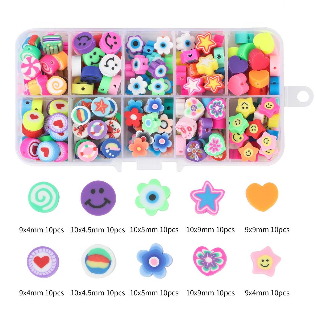 DIY Polymer Clay & Ceramic Bead Set for Animal & Evil Eye Cartoon Bracelets
