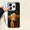 Cute Highland Cow Plating Phone Case For Xiaomi Poco X5 X6 X7 X8 Pro Max F8 Ultra F7 M8 M7 M5S Redmi 15C 15 14C 13C 13 X3 12C F6