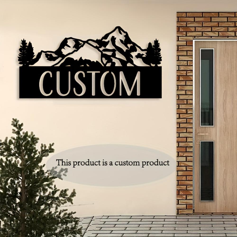 Unique Custom Metal Sign Mountain Address Rustic Western House Decor Door Number Home Entrance