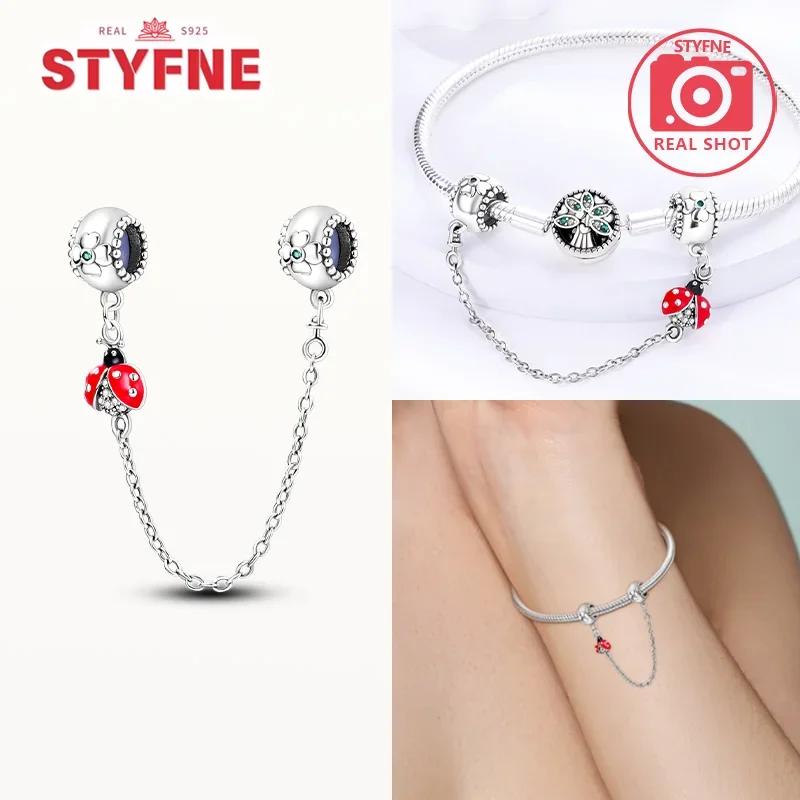 Copper Cute Cat Charms Heart Bead Safety Chain Fit Original Bracelet Diy Fine Jewelry For Women Diy Ladies Party Gifts