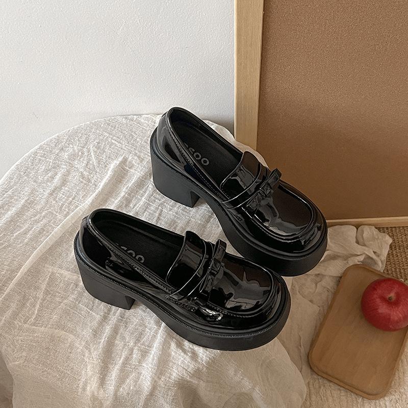 

Японская школьная форма jk туфли Мэри Джейн на высоком каблуке, женские кожаные туфли в британском стиле, новые лоферы на платформе с утолщенной подошвой, осень 2025 40