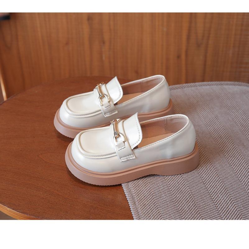 3-18 Years Old Children's Leather Shoes Beige Waterproof Non-slip Boys Girls Single Shoes Black Hundred Non-slip Kids Loafers