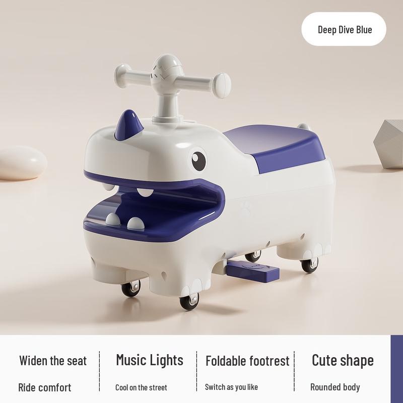 TLXT Cartoon Anti-Rollover Dinosaur Peanut Scooter
