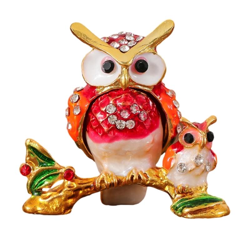 

Trendy Owl Motif Decorative Jewelry Case With Protective Compartments For Jewelry Collection Display