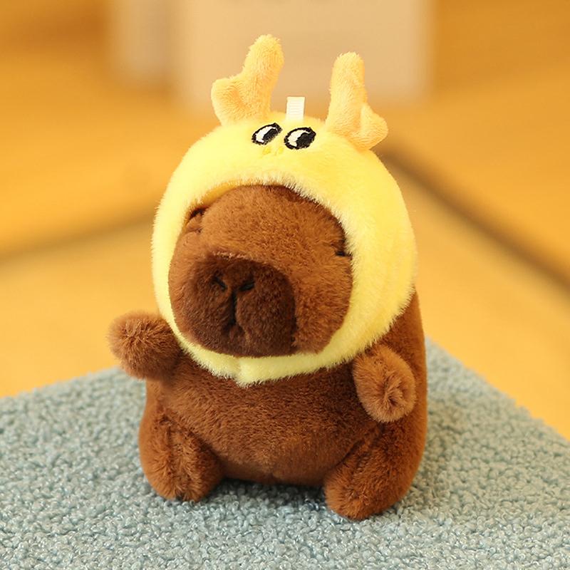 Capybara Plush Doll Cartoon Keychain Pendant Soft Stuffed Doll Backpack Pendant Car Bag Key Ring Decor Kid Gift Keychain
