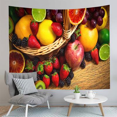 Fruit Party Tapestry Harvesting Season Tapestry Apple Strawberry Tapestry Home Living Room Bedroom Dorm Wall Hanging Blanket