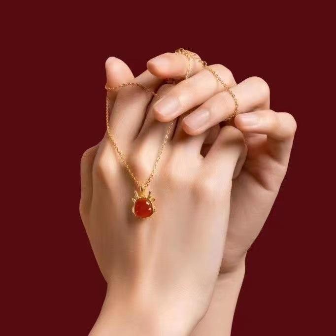 New Fuyun Dragon Necklace for Women's Niche Design National Trend Light Luxury Pendant for Girlfriend's Birthday