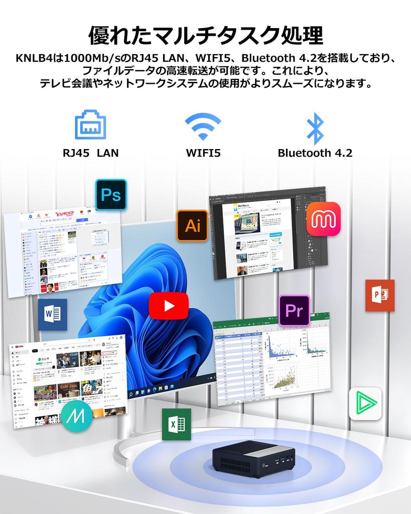 Bestes Preis-Leistungs-Verhältnis Tragbarer YCTipc Mini Intel Celeron N29 Bis zu 8 GB RAM 256 GB Dual Dual Mini Umfangreiche USB WIFI BT 1G Kabelgebundenes LAN PC PC, 4 Kerne 4 Threads