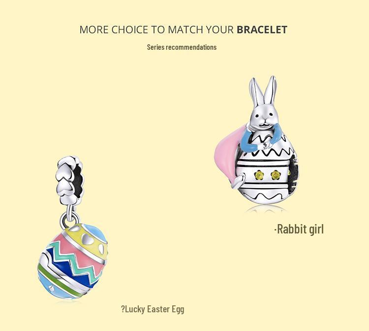 Yinziyun 2021 Ostern Herz Ei Anhänger DIY Perle SCC1753