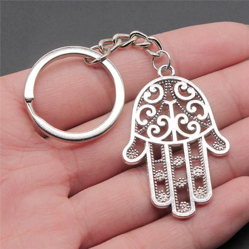 28mm Key Ring Hamsa Hand Eye Of Horus Wedding Jewelry Findings QY025