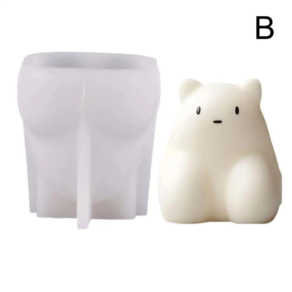 Cat Bear Milk Pudding Silicone Mold Halloween Jelly Bowl Cake, White Cold Ice Powder Mold For Cake Decoration, Cake Accesso U9E6