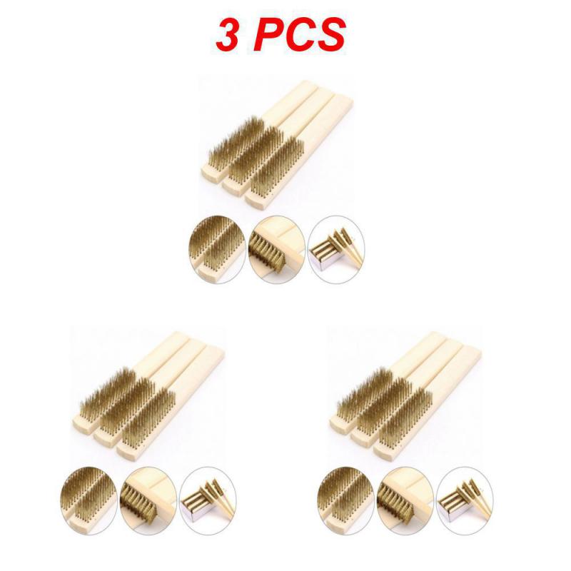1~10PCS Polishing Grinding Brass Copper Wire Brush Steel Brush With Wooden Handle Nylon Wire Brush For Jewelry Rust Paint