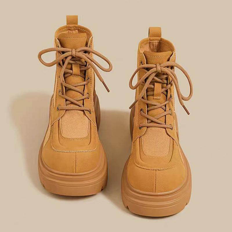 Flats Platform Women Ankle Boots Lace Up Shoes Designer Casual Women Sport Boots 2025 New Trend Goth Chelsea Botas Mujer