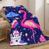 Pink flamingo castle rainbow stars space fantasy flannel blanket colorful kids blanket room decor whimsical animal print blanket
