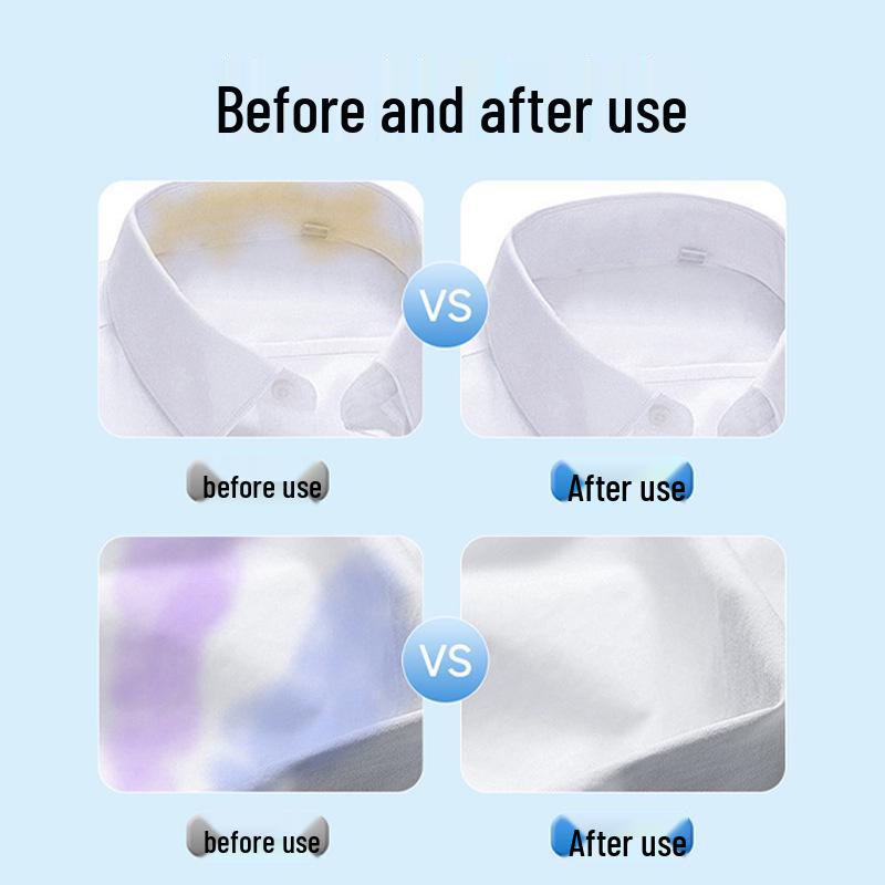Whitening Spray for Yellowed Shirts & Oil Stains - Strong Collar Cleaner & Stain Remover
