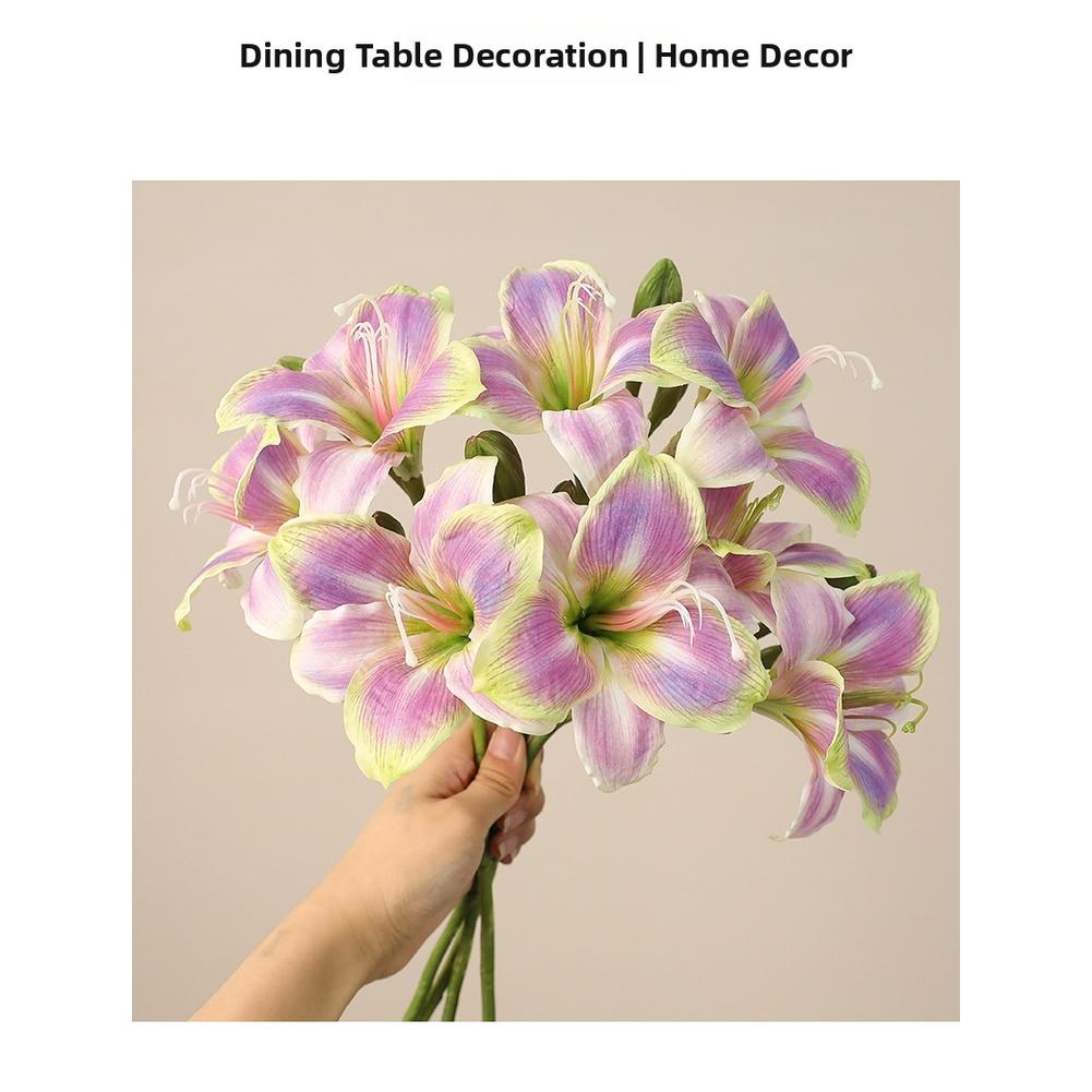 Two Head Silk Orchid Artificial Flower Bouquet with Bendable Stems for Wedding