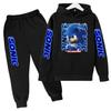 Children's Sportswear Set-Sony Cartoon Animation Printed Hooded Jacket+trousers Comfortable Fit Suitable Boys Girls Aged3to13