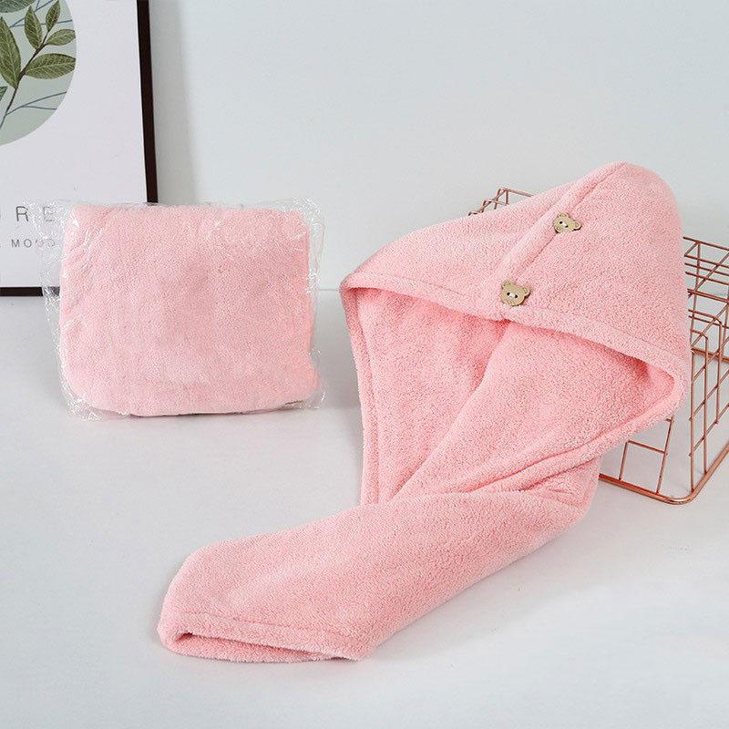 Hair Drying Hat Long Hair Quick-Dry Towel Women Bath Hat Solid Towel Cap Bathroom Super Absorption Turban Hair Drying Cap