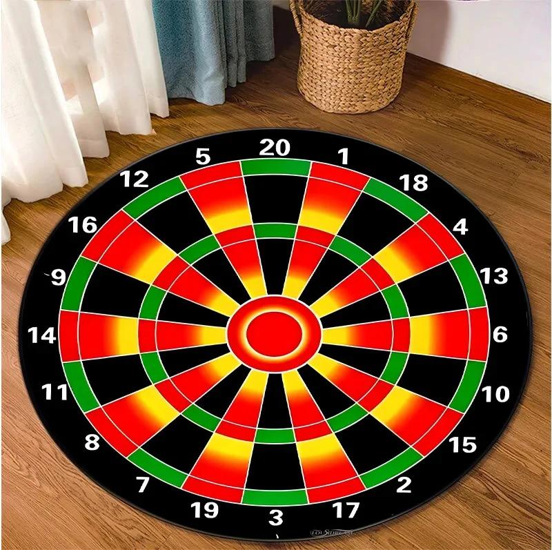 Fashion Sport Dart Target Round Carpet Room Decor Area Rug Carpets for Living Room Bedroom Table Alfombra Kid Non-slip Floor Mat
