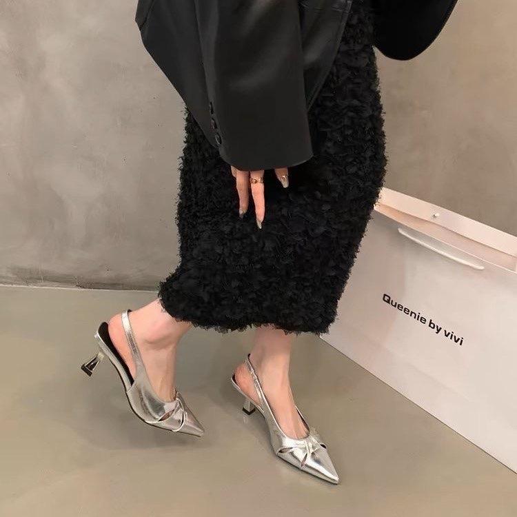 Fashion New Women's High Heel Shoes Fashion Slip-on Women's High Heels Pumps Solid Office and Career Sexy Pointed Toe Heeled Sandals