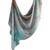 Watercolor Print Cotton Scarf Women 180x80cm Lightweight Wrap Shawl Ethnic Style Headscarf All Season Fashion Accessory