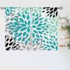Flower Pattern Kitchen Curtains Abstract Floral Green Grey Black Petals Art Design Short Tier Curtains for Bathroom Cafe Small W