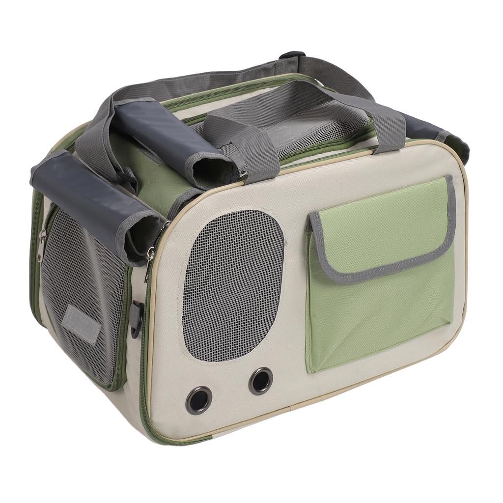 Pet Carrier Bag Brthable Foldable Oxford Cloth Steel Wire Frame Cat Travel Handbag with   Strap for Outdoor