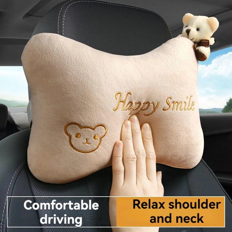 

2 шт., подушка для подголовника автомобиля, мультяшная подушка для шеи, удобная мягкая подушка для автомобильного сиденья для вождения, милая подушка для подголовника для путешествий