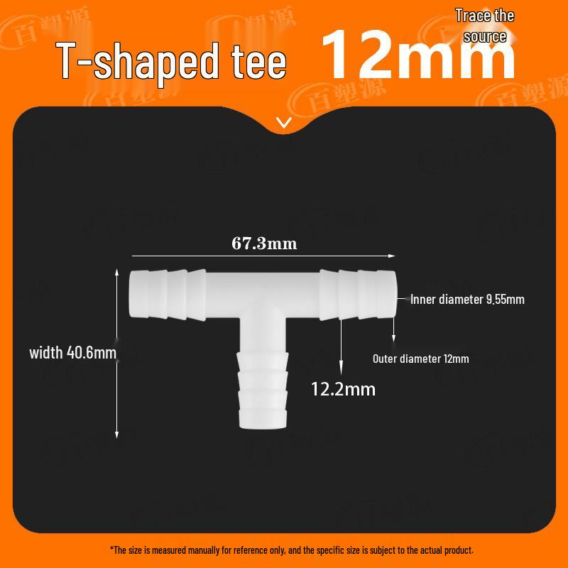 High-Temp Resistant Plastic Hose T-Connector, Quick Connect Fish Tank Accessory, PP Material