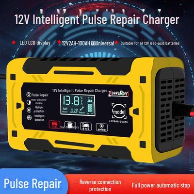 12V Smart Motorcycle Battery Charger with Pulse Repair - Universal Lead-Acid Charger