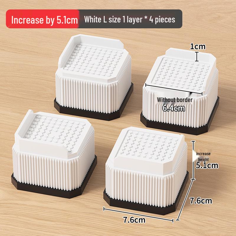 Adjustable Stackable Furniture Riser Pads for Table, Cabinet, and Bed Legs - Moisture-Proof, Strong Load-Bearing Plastic Blocks