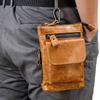 Men's Genuine Crazy Horse Leather Waist Bag - First Layer Cowhide Belt Hanging Mobile Phone Bag