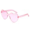 Love Heart Shape Sunglasses Women Rimless Frame Tint Clear Lens Colorful Sun Glasses Female Red Pink Yellow Shades Travel