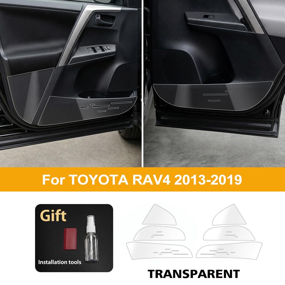 Per Toyota RAV4 2013-2019 Pellicola Protettiva Anti Calcio per Portiere Auto in TPU Trasparente Pellicola per Bordo Interno Pannello Laterale Portiera Anteriore e Posteriore