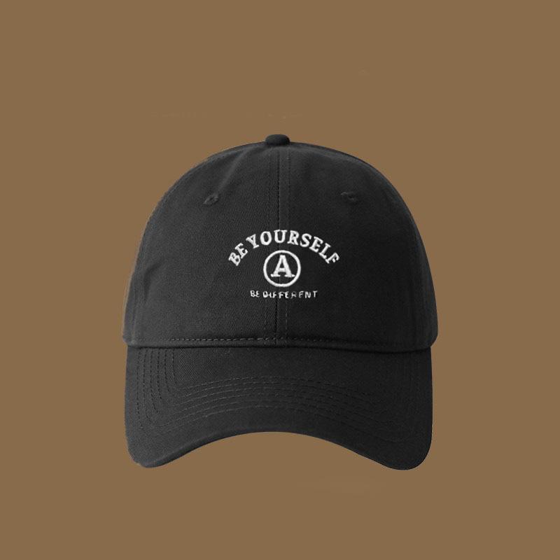 

Fashion Solid Color Baseball Hat for Women Summer Cotton Letter Embroidery Sunshade Duck Tongue Cap Girls Casual Sunshade Hat Adjustable чорний
