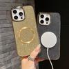 Shiny Rhinestone Glitter Plated Border Magnetic Ring Case for iPhone 16 Pro Max 15 Plus 14 + 13 Pro 12 11 Lens Protection Cover