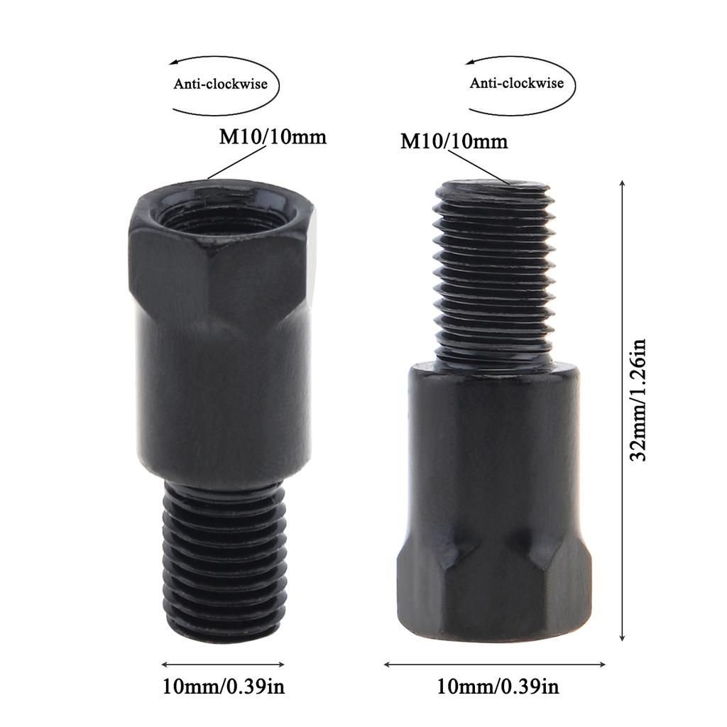 1 Stück 8mm 10mm Spiegeladapter Schwarz Silber Metall Rückspiegel Bolzen Schraube Gewinde Umwandlungsbolzen Motorradspiegel Schraube Linksgewinde Rechtsgewinde