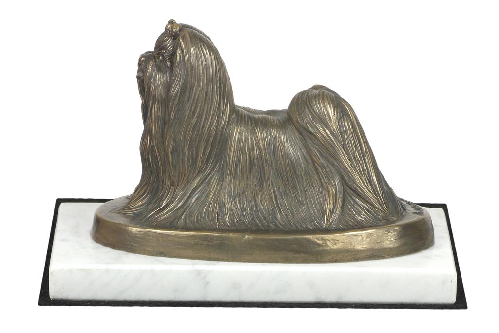 Maltese - dog figurine, statue on white marble, trophy for Art-Dog dog show exhibition