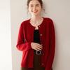 Women's Cashmere Round Neck Cable Knit Button-Up Cardigan - Autumn/Winter 2025 Korean Loose Slimming Style