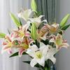 Premium Lily Artificial Flower for Home Decor - Moisturizing Hand Feel Vase Arrangement for Living Room, TV Cabinet, or Dining Table