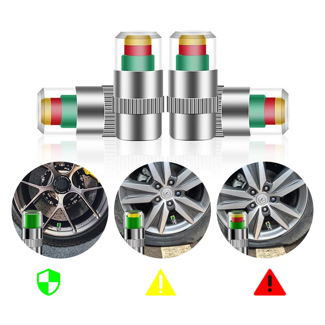 

RaKuLife Valve Stem Cap, Air Valve, Suitable for All Vehicles, Stainless Steel Material, Tire Type A