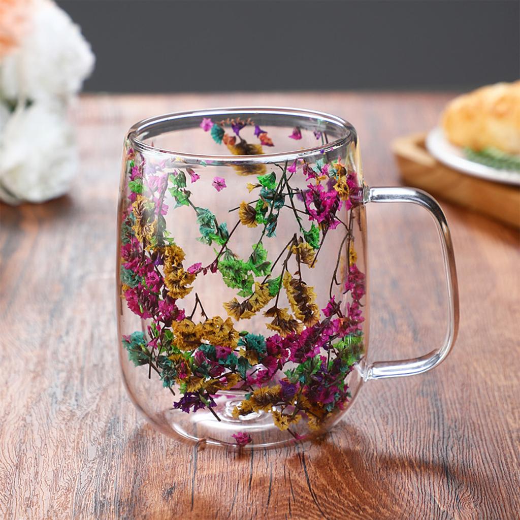 Dried Flower Double-Layer High Borosilicate Glass Cup