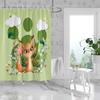 1pc Cute Fox Print Waterproof Shower Curtain Bathe Partition Curtain with 12 Hooks for Privacy Protection Easy Installation