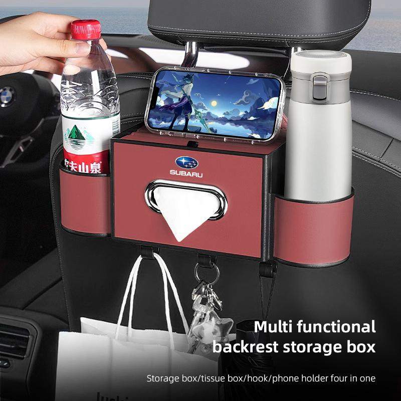 Car Backseat Organizer Leather Interior Storage Bag Auto Accessories For Subaru Outback Impreza XV Forester Legacy BRZ WRX 2006 bu4