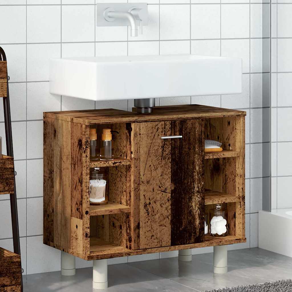 Bathroom Cabinet with Rustic Wood Look 60 x 32 x 53.5 cm Particleboard
