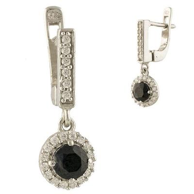 Silver Earrings with Natural Sapphire 1.738ct (1236604)