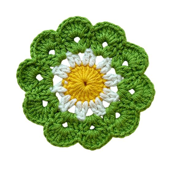 Handmade Crochet Flower Coaster Heat-Resistant Cup Mat for Mugs Glasses Soft Non-Slip Absorbent Table Protector Mat Cute Kitchen Desk