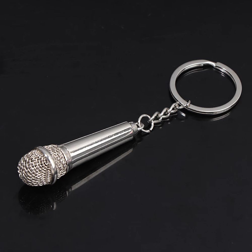 Bag Charm Microphone Pendant Microphone Keychain Simulation Microphone Keyring Microphone Key Ring