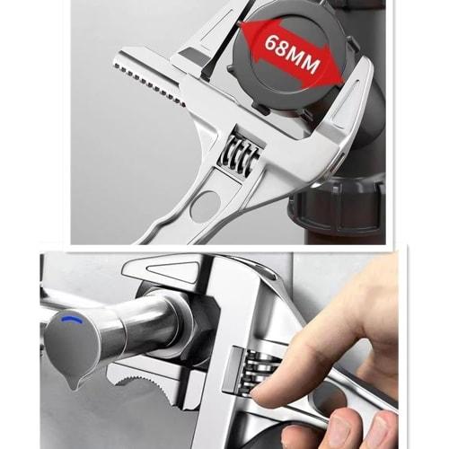 Lyyxjsltd Adjustable Wrench, Wide Faucet Wrench, Large Opening, Top Wide Adjustable Wrench, Water Pipe Wrench, Slim and Lightweight, Work, Plumbing, R