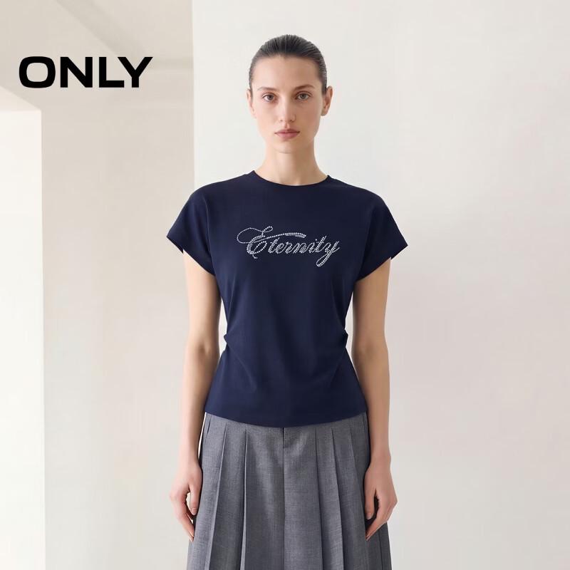 ONLY Women s Beaded Letter Round Neck T-Shirt 2XL